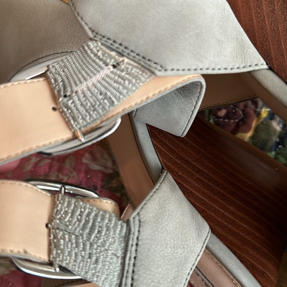 Woman’s pale blue leather wedge Alex Marie Sandals - Picture 4 of 6